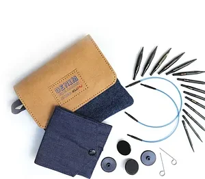 ESTUCHE INDIGO WOOD MINI KNITPRO